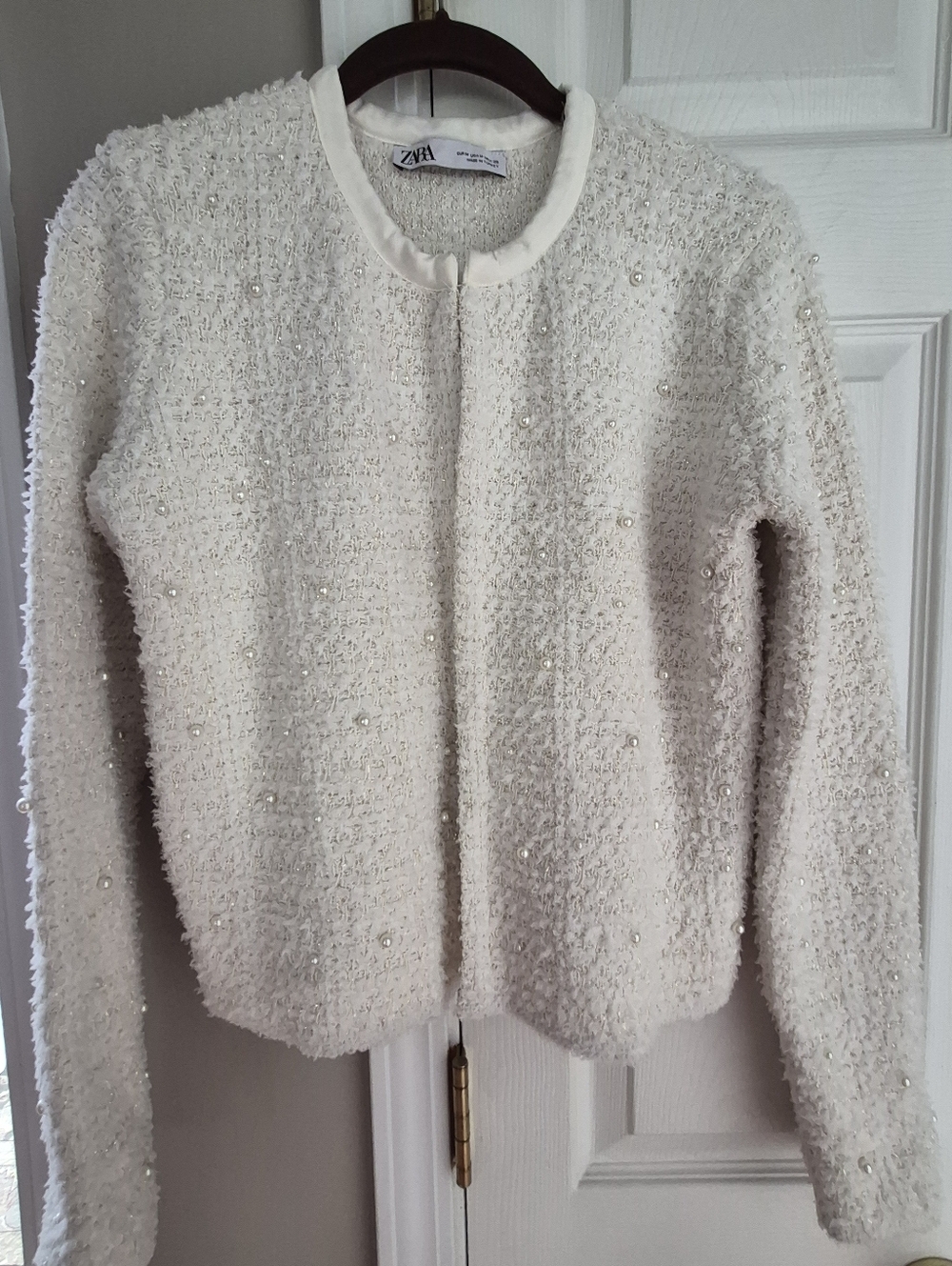 Crop Pearl-Embellished Jacket by Zara - Picture 2 of 6